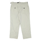 J E MC COLLUM Lined Mens Polyester Blend White Regular Straight Trousers W33 L26