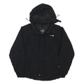 THE NORTH FACE Mens Black Outdoor Jacket M Polyester Blend Hooded Zip Stand-Up