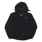 THE NORTH FACE Mens Black Outdoor Jacket M Polyester Blend Hooded Zip Stand-Up
