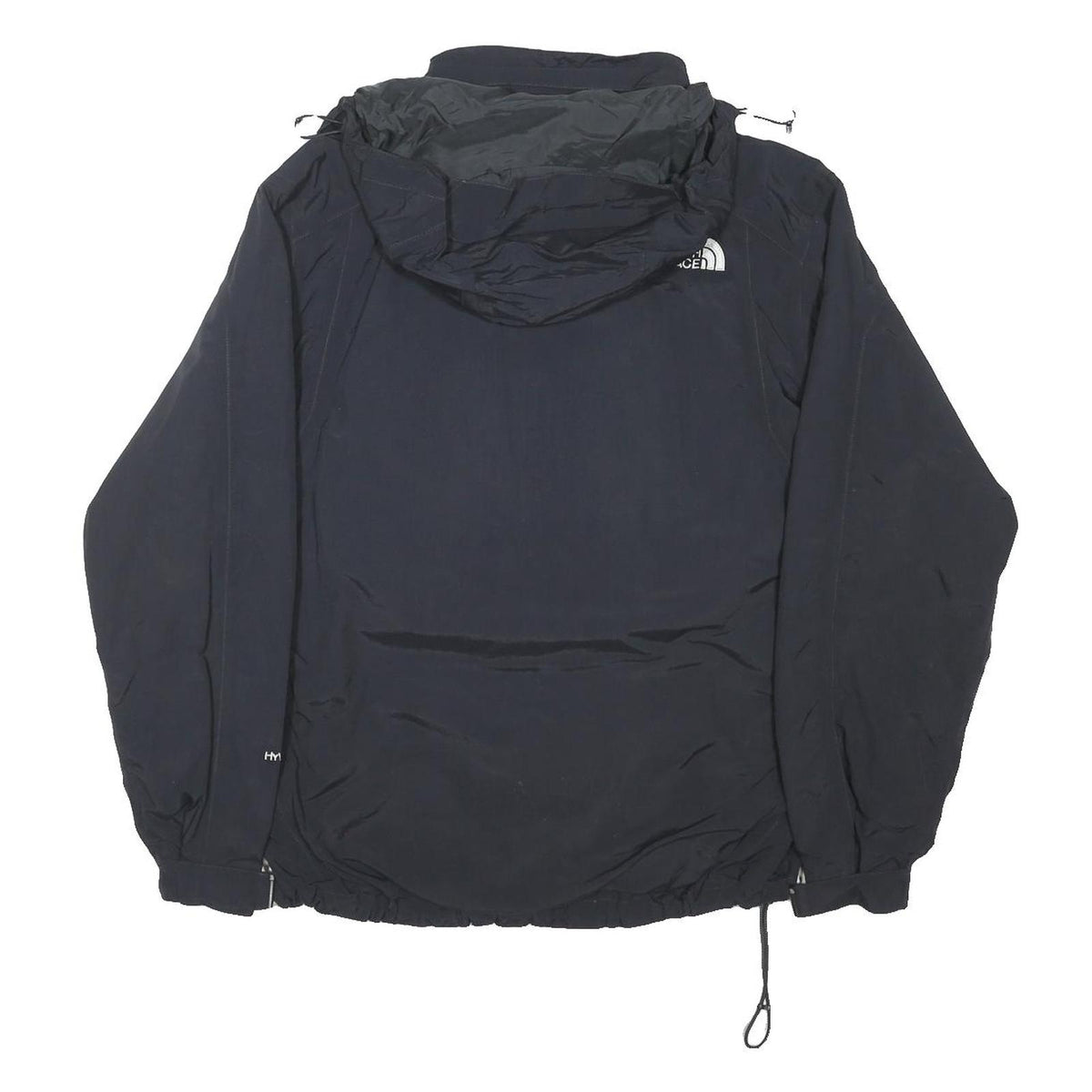 THE NORTH FACE Mens Black Outdoor Jacket M Polyester Blend Hooded Zip Stand-Up