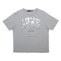 LOVE MOSCHINO Womens Grey Silver Logo Graphic T-Shirt UK 8 Short Sleeve Crew