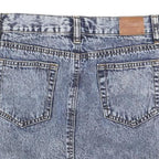 LIRA Womens Blue Denim Mini Skirt Cotton Blend Distressed XS Ripped Casual