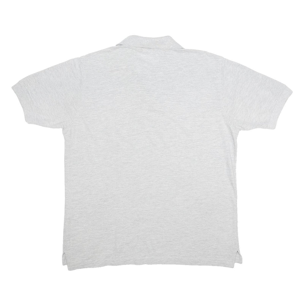 REEBOK Mens Grey Short Sleeve Plain Cotton Blend Polo Shirt S Casual Sport