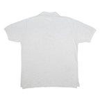 REEBOK Mens Grey Short Sleeve Plain Cotton Blend Polo Shirt S Casual Sport