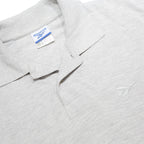 REEBOK Mens Grey Short Sleeve Plain Cotton Blend Polo Shirt S Casual Sport