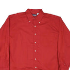HONOURS Mens Red Plain Cotton Blend Shirt XL Button-Down Collar Casual