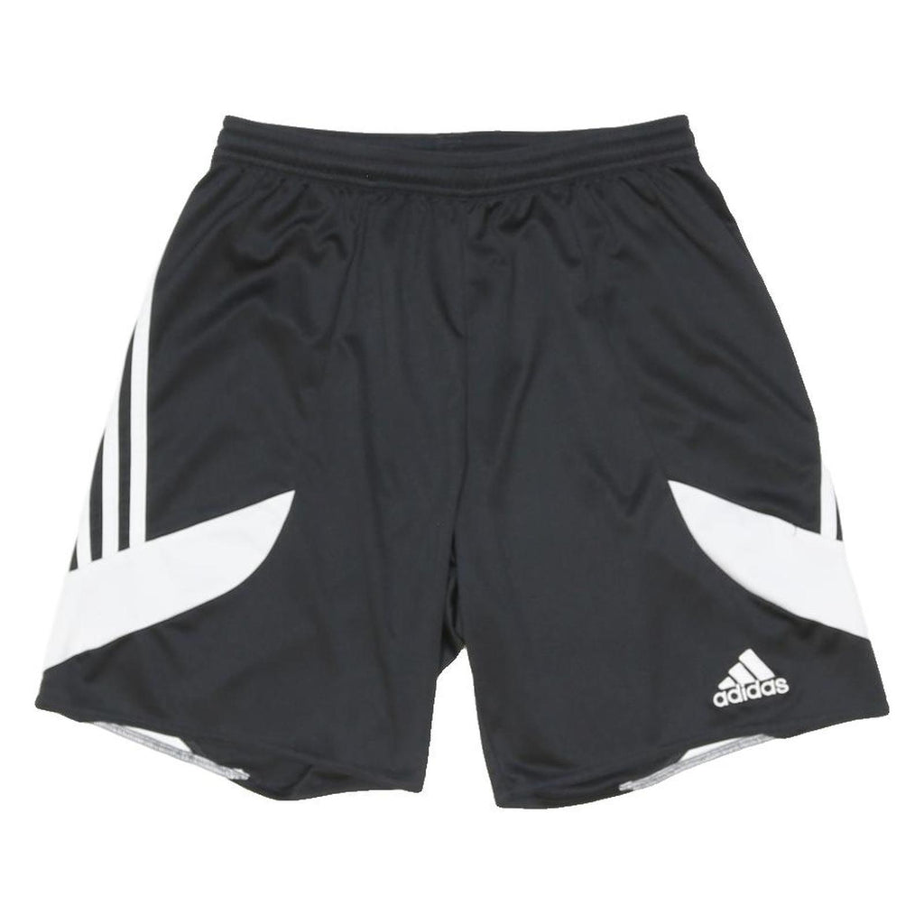 ADIDAS Mens Black Sports Shorts S W25 White Trim Comfortable Fit Elastic Waist