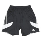ADIDAS Mens Black Sports Shorts S W25 White Trim Comfortable Fit Elastic Waist