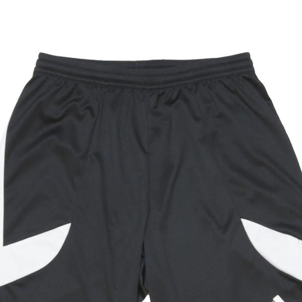 ADIDAS Mens Black Sports Shorts S W25 White Trim Comfortable Fit Elastic Waist