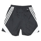 ADIDAS Mens Black Sports Shorts S W25 White Trim Comfortable Fit Elastic Waist