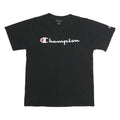CHAMPION Mens Black Cotton Logo T-Shirt M Short Sleeve Crew Neck Classic