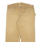 DICKIES Mens Cotton Blend Beige Relaxed Straight Trousers W40 L25 Workwear Zip