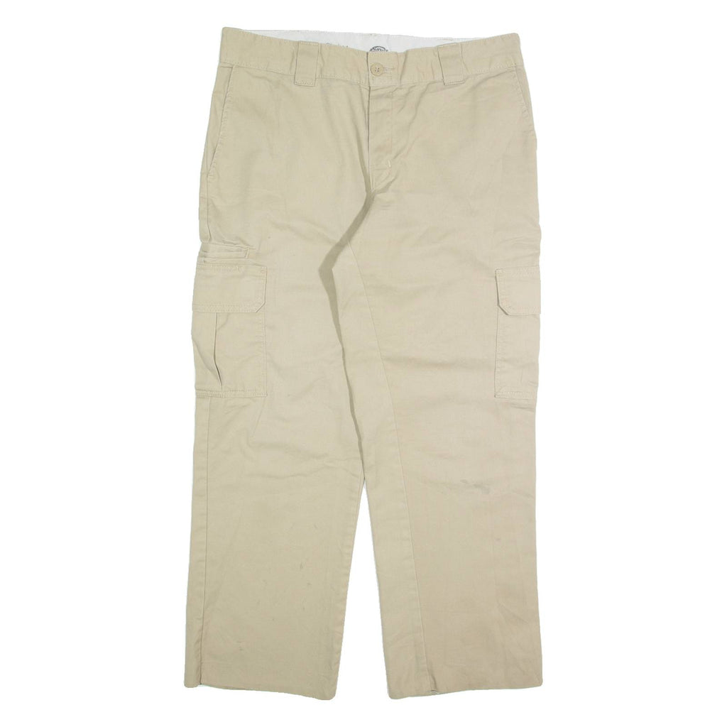 DICKIES Cargo Chino Mens Trousers Beige Regular Straight W34 L27