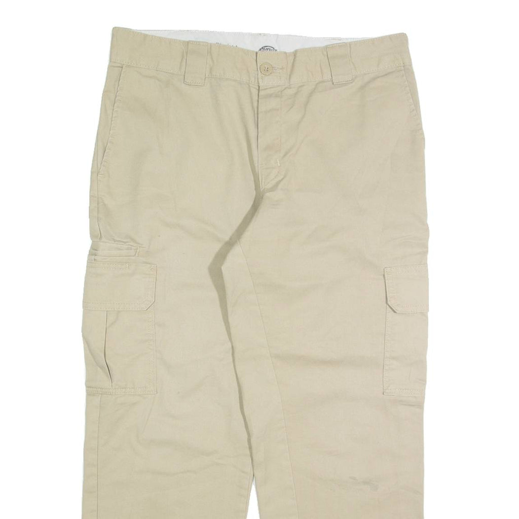 DICKIES Cargo Chino Mens Trousers Beige Regular Straight W34 L27