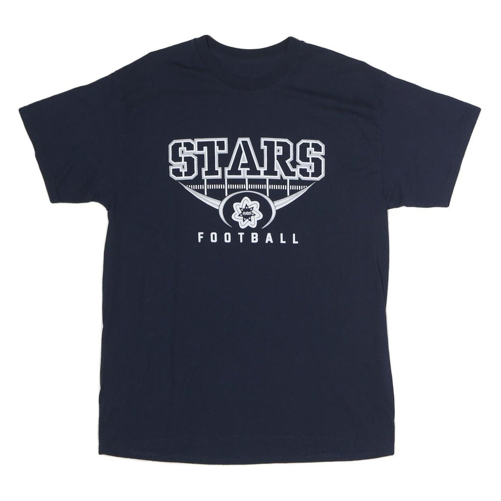 Mens Navy Blue Stars Football Graphic T-Shirt M Short Sleeve Crew Neck Casual