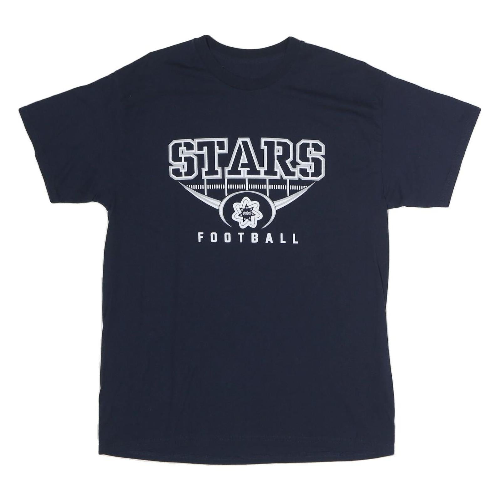 Mens Navy Blue Stars Football Graphic T-Shirt M Short Sleeve Crew Neck Casual