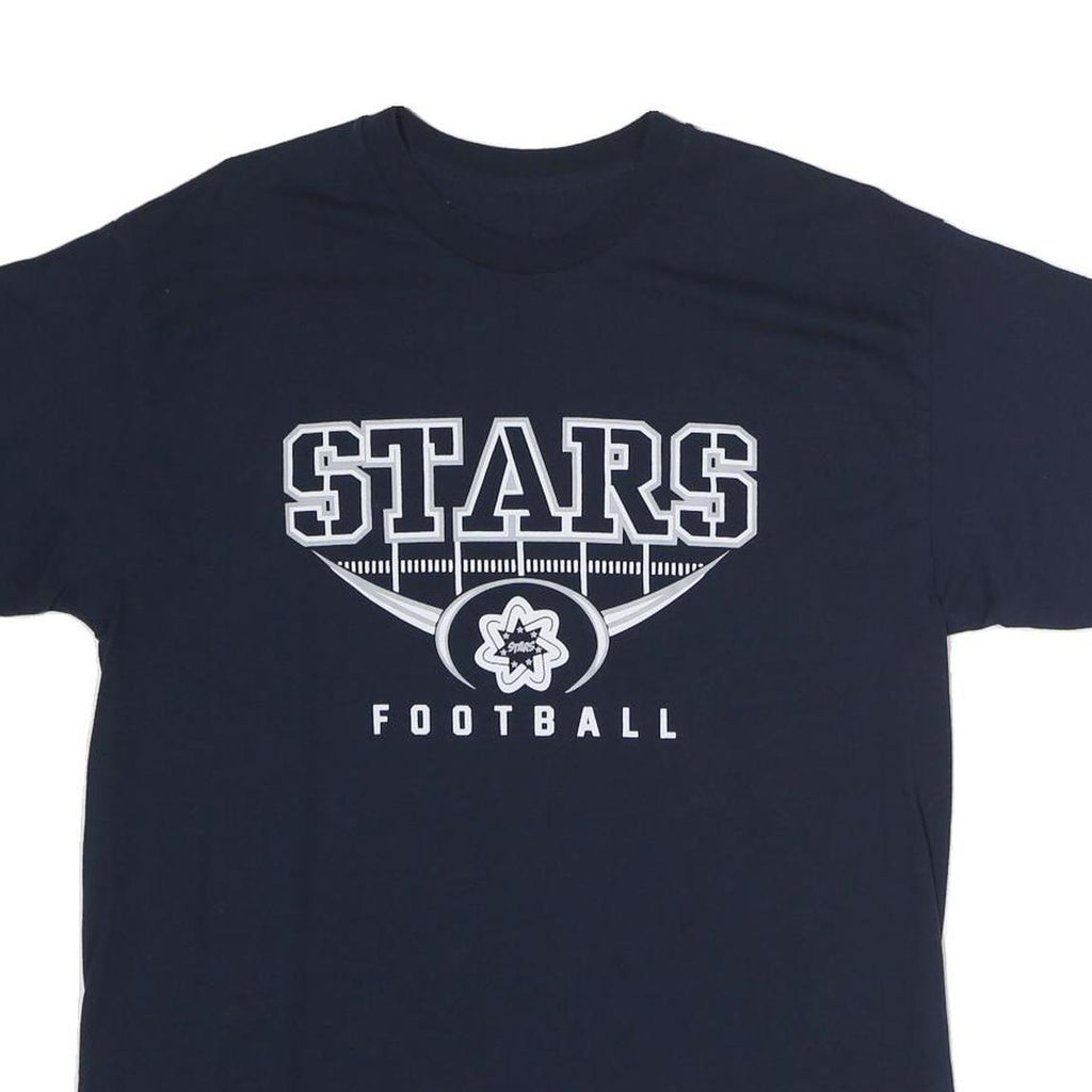 Mens Navy Blue Stars Football Graphic T-Shirt M Short Sleeve Crew Neck Casual