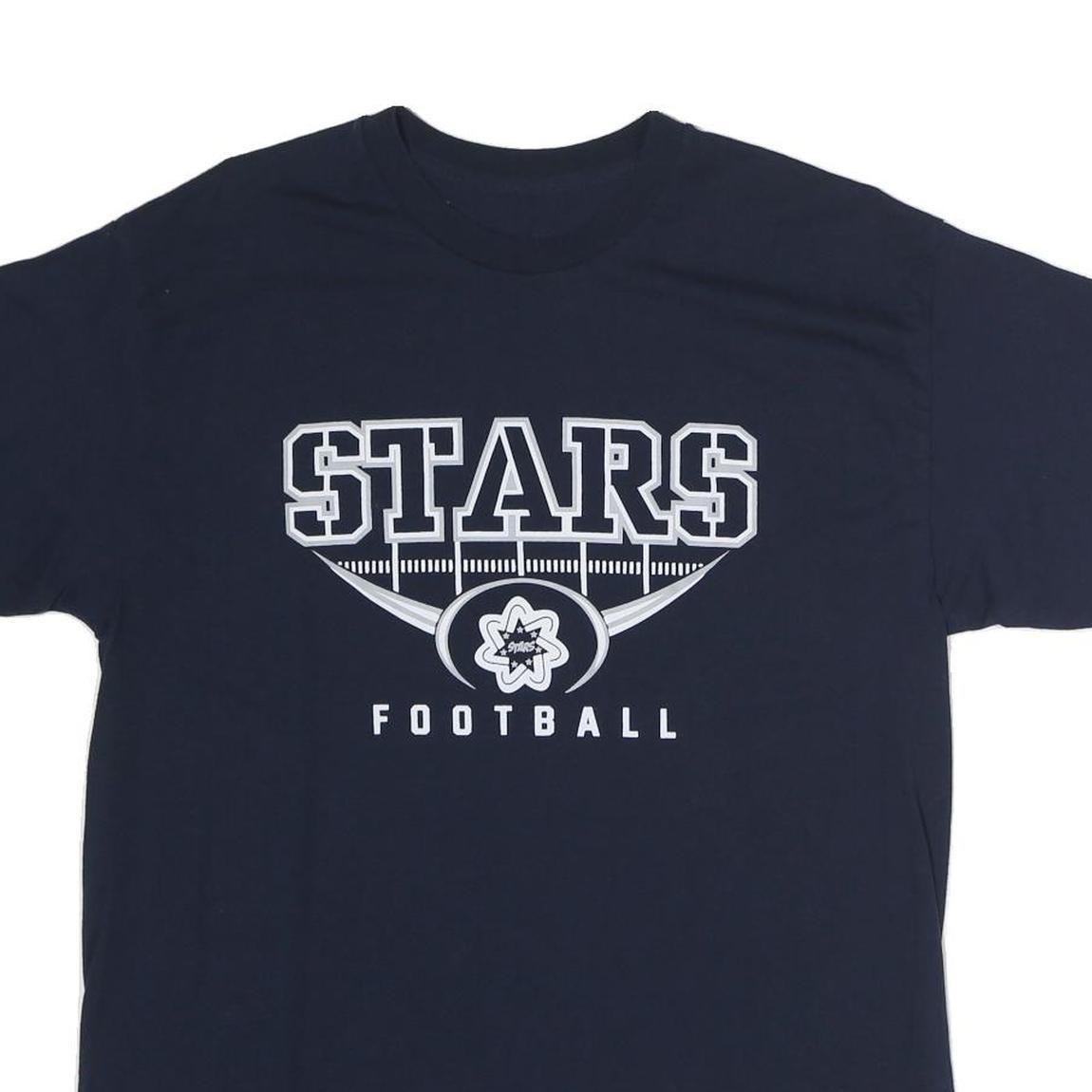 Mens Navy Blue Stars Football Graphic T-Shirt M Short Sleeve Crew Neck Casual