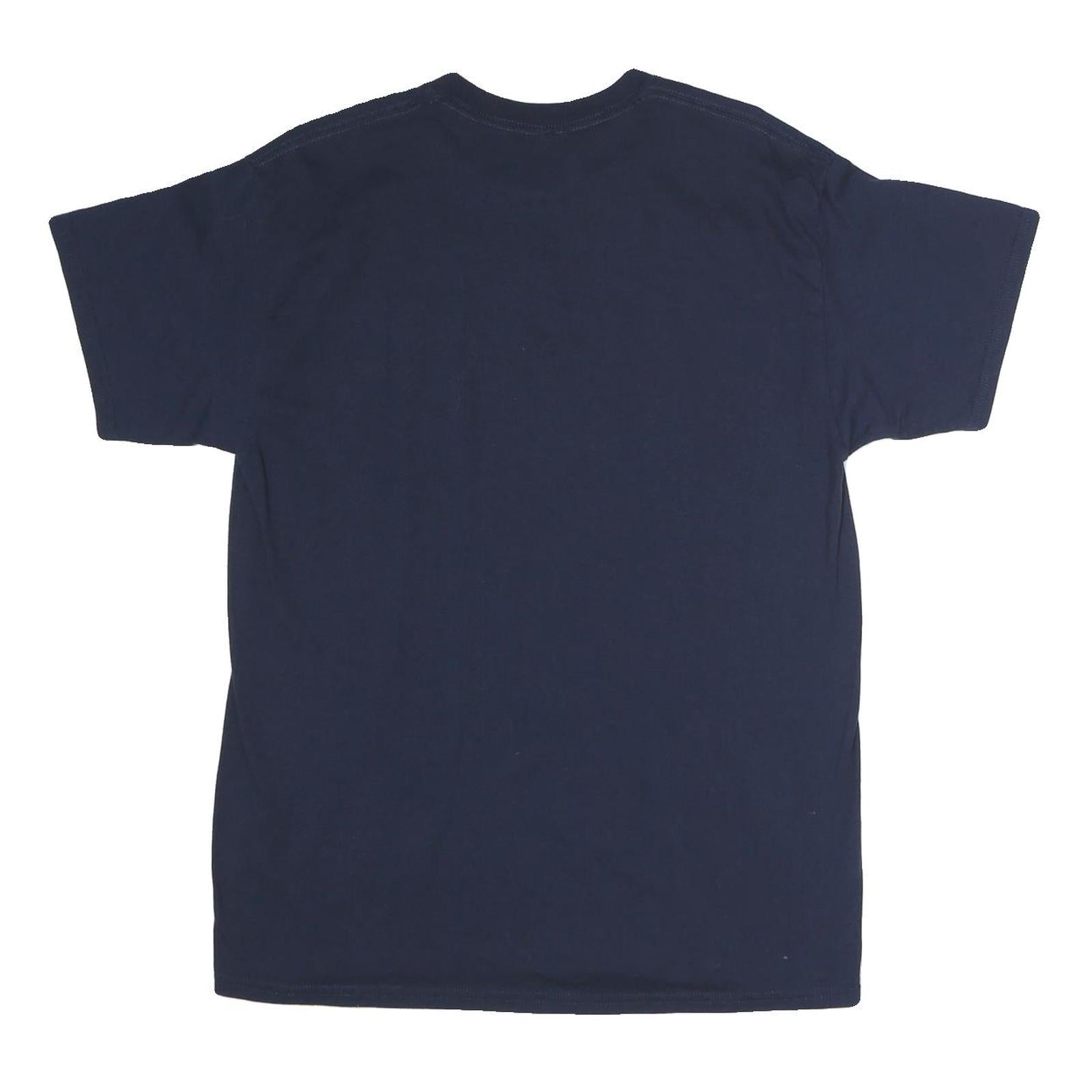 Mens Navy Blue Stars Football Graphic T-Shirt M Short Sleeve Crew Neck Casual