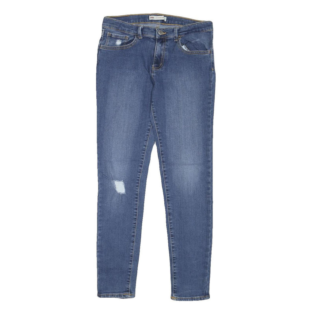 LEVI'S Womens Blue Regular Skinny Denim Medium W28 L27 Distressed Jeans