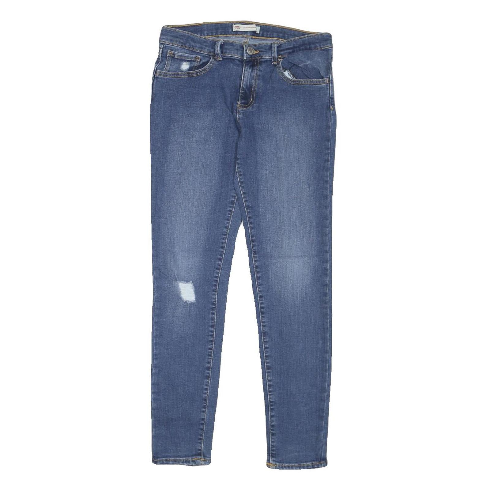 LEVI'S Womens Blue Regular Skinny Denim Medium W28 L27 Distressed Jeans