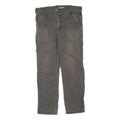 CARHARTT Mens Regular Cotton Blend Grey Trousers W36 L32 Workwear Zip Closure