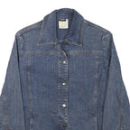FERRE Womens Blue Denim Jacket M Cotton Blend Button Closure Plain Stylish