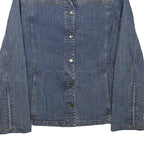 FERRE Womens Blue Denim Jacket M Cotton Blend Button Closure Plain Stylish