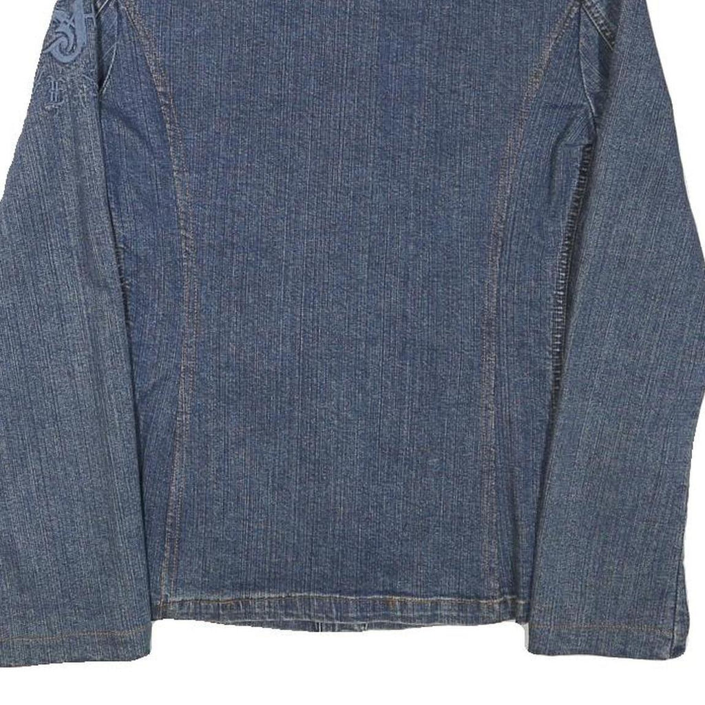 FERRE Womens Blue Denim Jacket M Cotton Blend Button Closure Plain Stylish