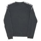 ADIDAS Mens Black & Grey Cotton Blend Crew Neck Sweatshirt S Sportswear Logo
