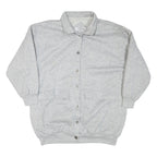 CURRENT SEEN Womens Grey Casual Button Cotton Blend Jacket L Plain Comfortable