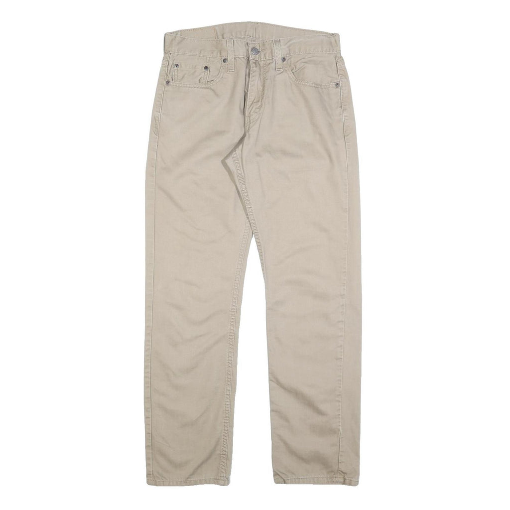 LEVI'S Mens Regular Beige Cotton Blend Trousers W30 L32 Classic Zip 5-Pocket