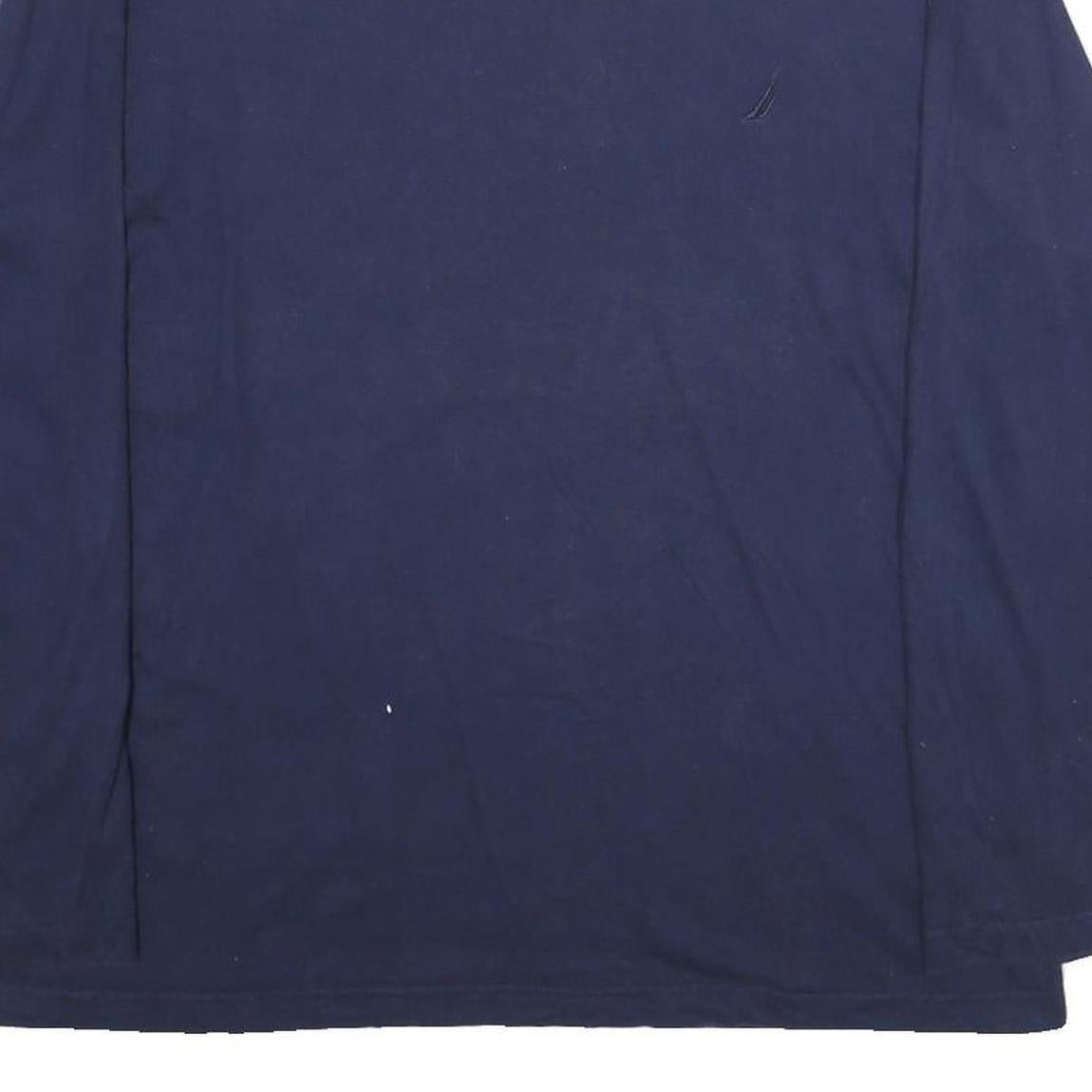 NAUTICA Mens Blue Long Sleeve Crew Neck T-Shirt L Classic Cotton Casual