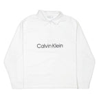 CALVIN KLEIN Mens Jumper White 1/4 Zip M
