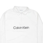 CALVIN KLEIN Mens Jumper White 1/4 Zip M