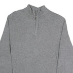 MICHAEL KORS Mens Grey 1/4 Zip Sweatshirt L Polyester Blend Pullover Casual