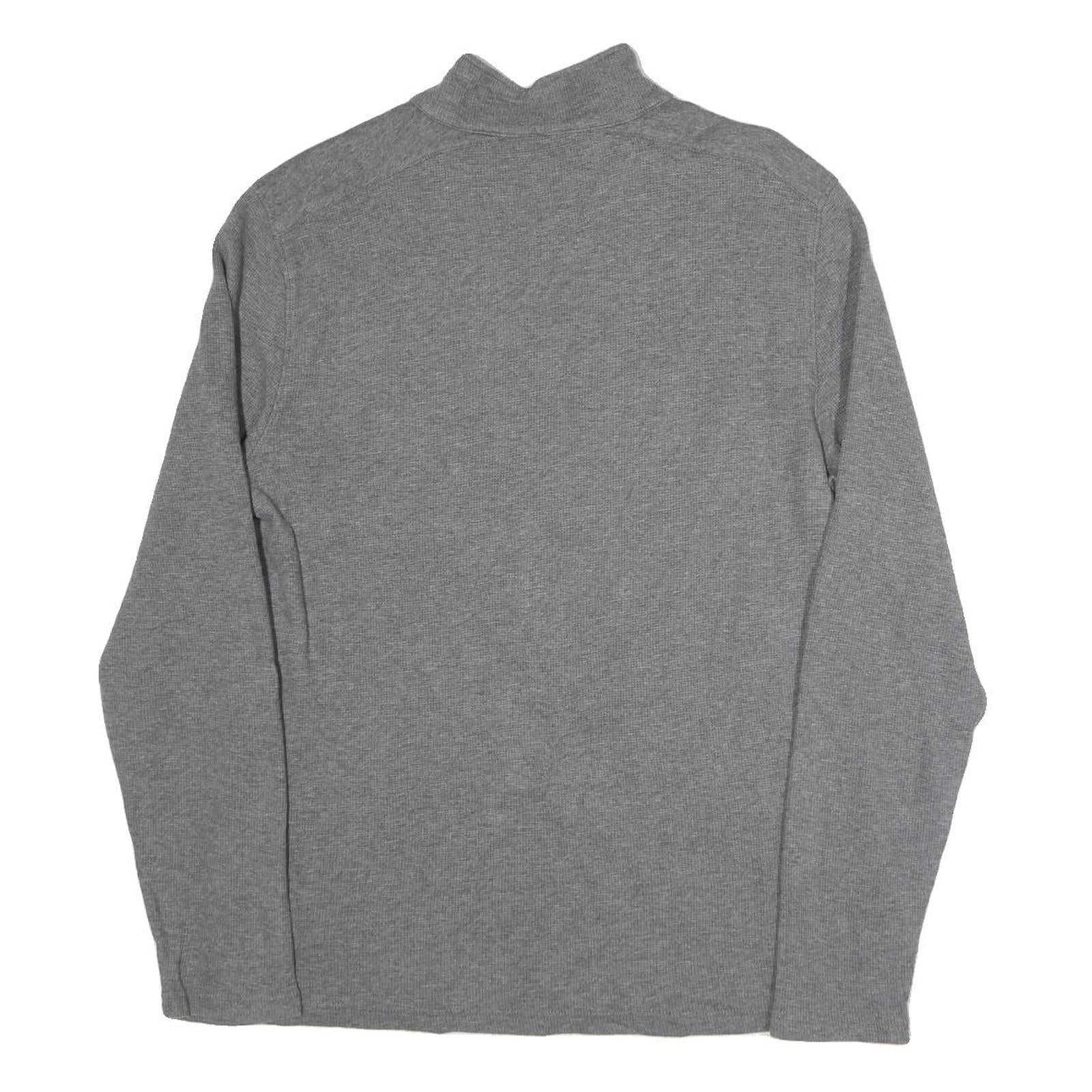 MICHAEL KORS Mens Grey 1/4 Zip Sweatshirt L Polyester Blend Pullover Casual