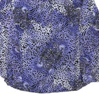 SERGIO DI LAURENTI Womens Blue Black Printed Shirt Long Sleeve Collared L