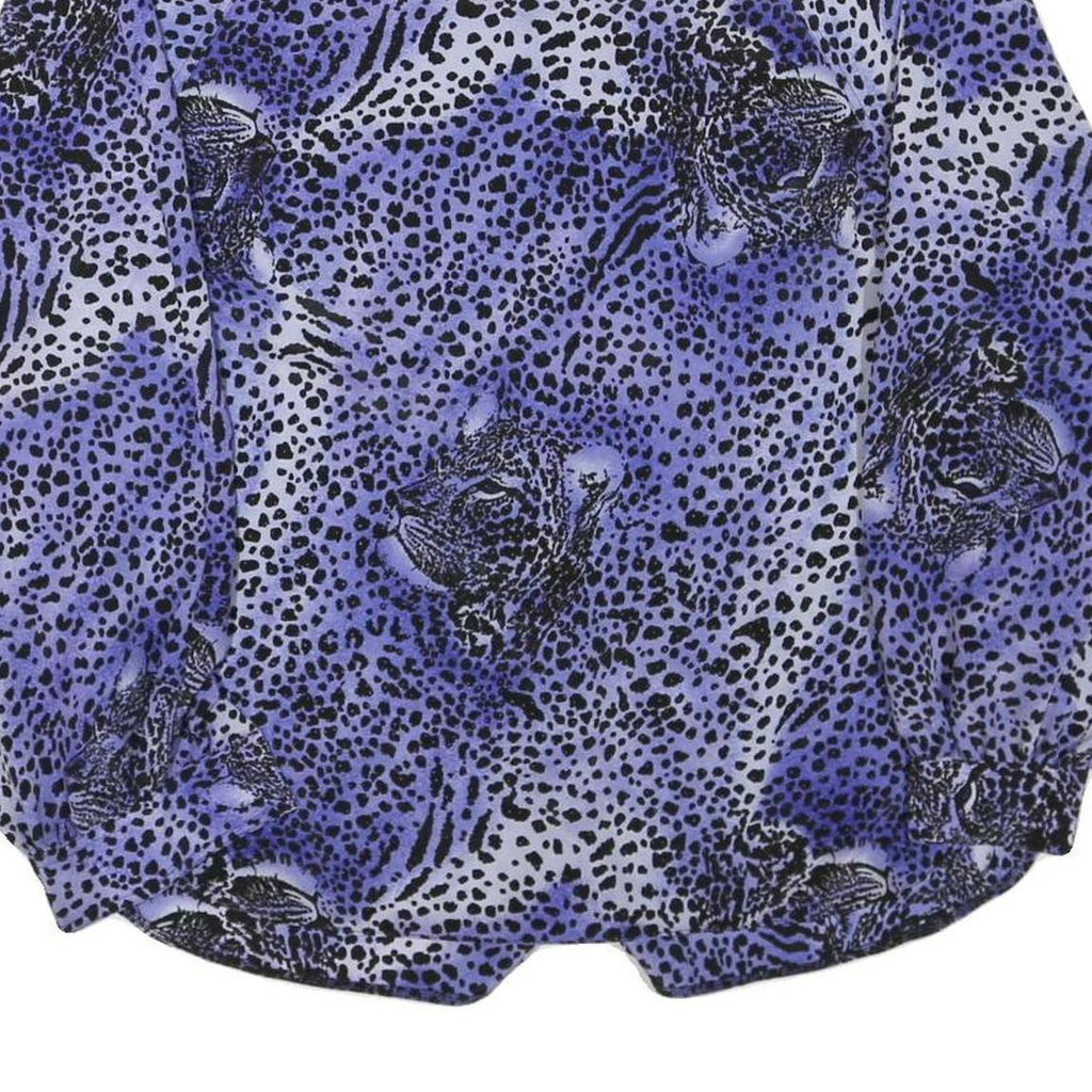 SERGIO DI LAURENTI Womens Blue Black Printed Shirt Long Sleeve Collared L