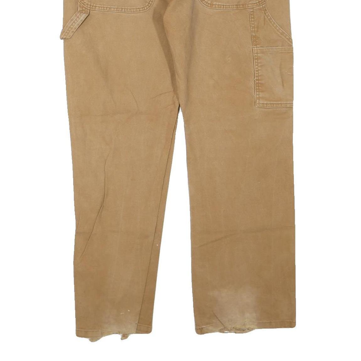 DICKIES Mens Jeans Beige Regular Straight Denim W38 L30 Workwear Durable Zip