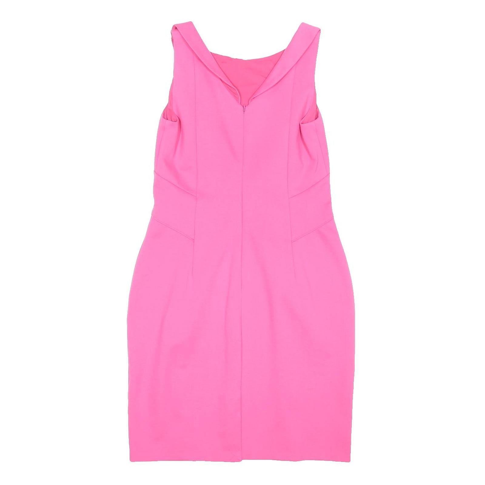 LANDS END Womens Pink Sleeveless Bodycon Polyester Blend Dress UK 14