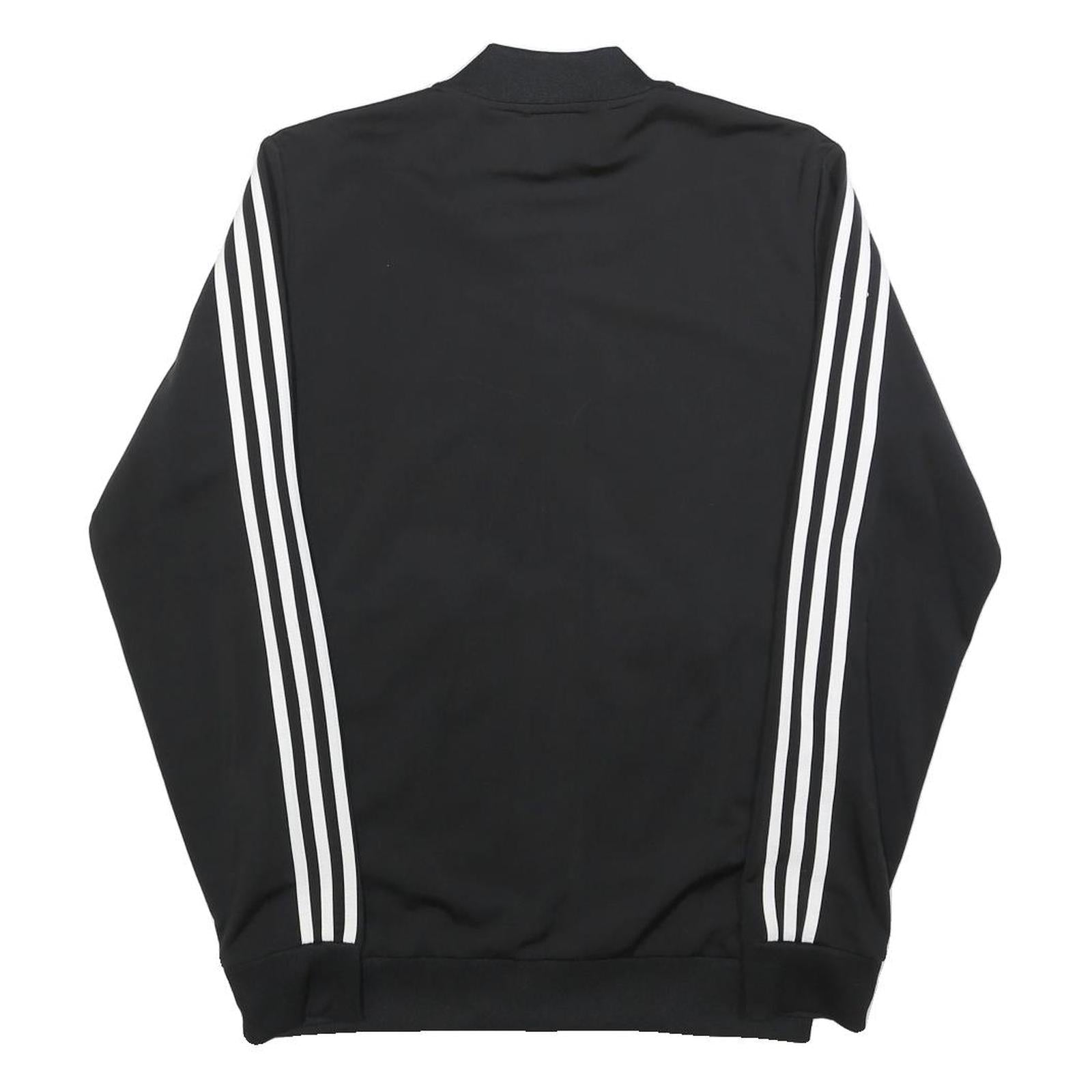ADIDAS Mens Black Track Jacket S Polyester Plain Athletic Zip Closure