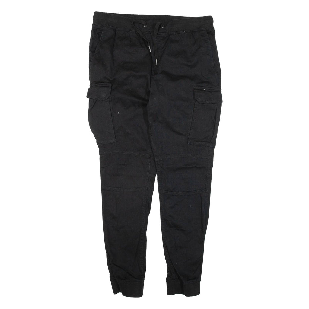 H&M Cargo Womens Trousers Black Slim Skinny W34 L28
