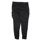 H&M Cargo Womens Trousers Black Slim Skinny W34 L28