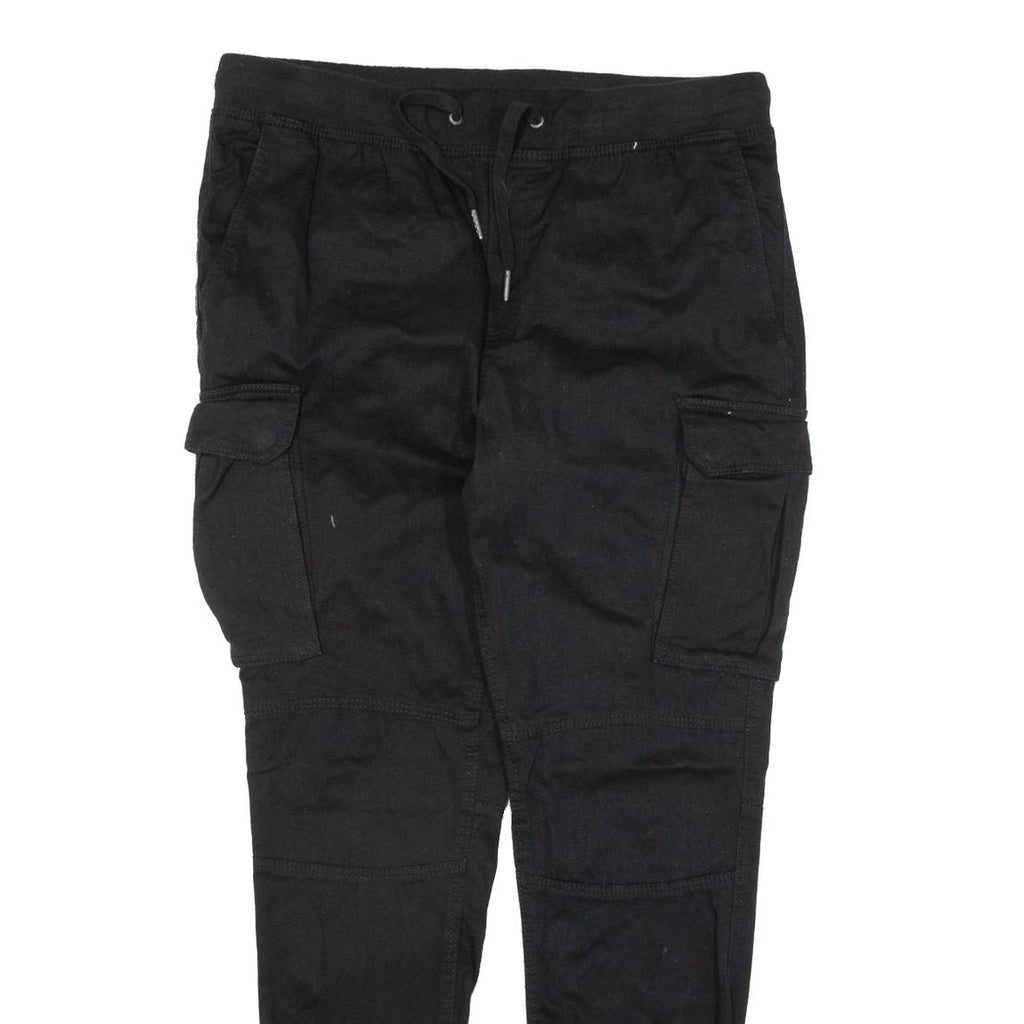 H&M Cargo Womens Trousers Black Slim Skinny W34 L28