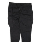H&M Cargo Womens Trousers Black Slim Skinny W34 L28