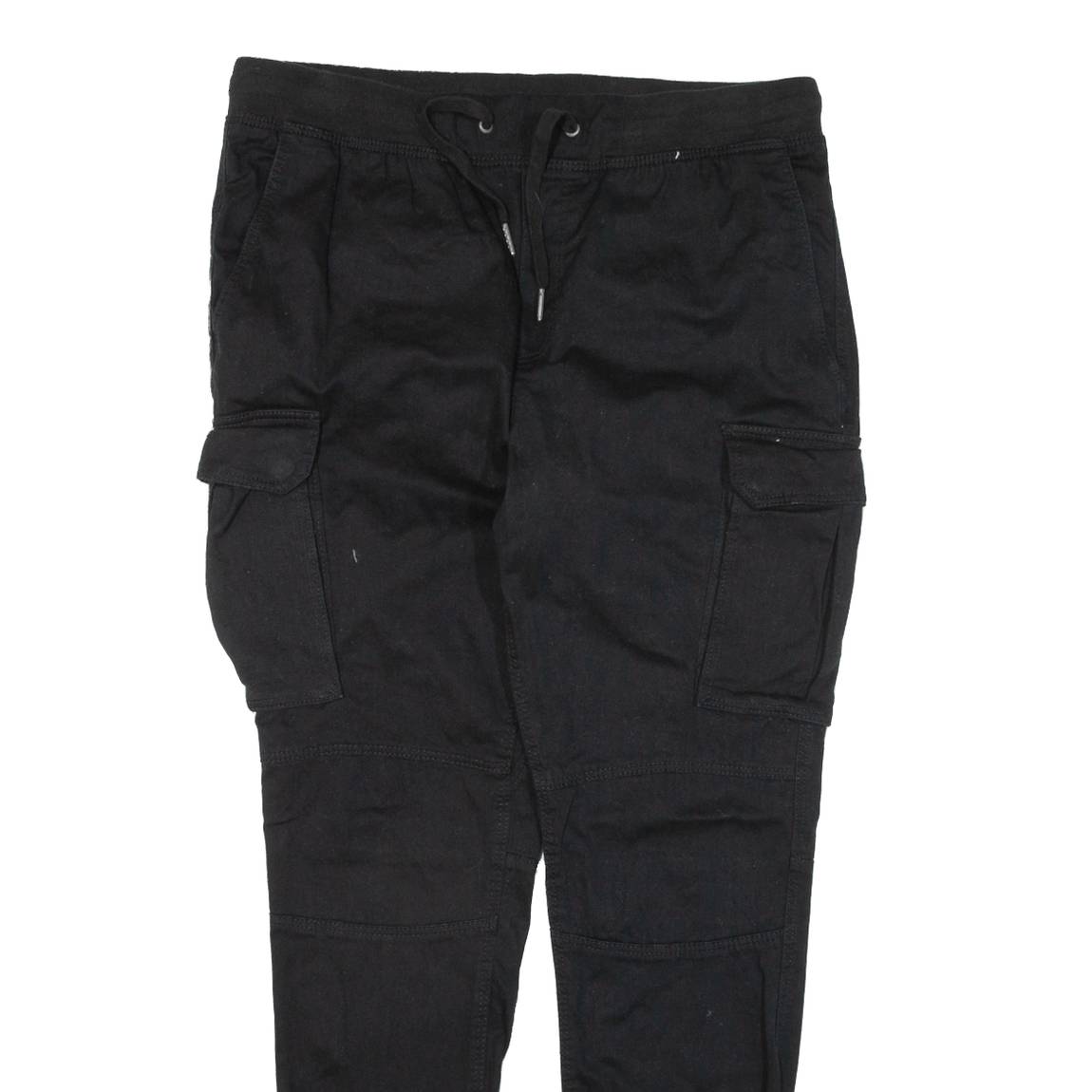 H&M Cargo Womens Trousers Black Slim Skinny W34 L28