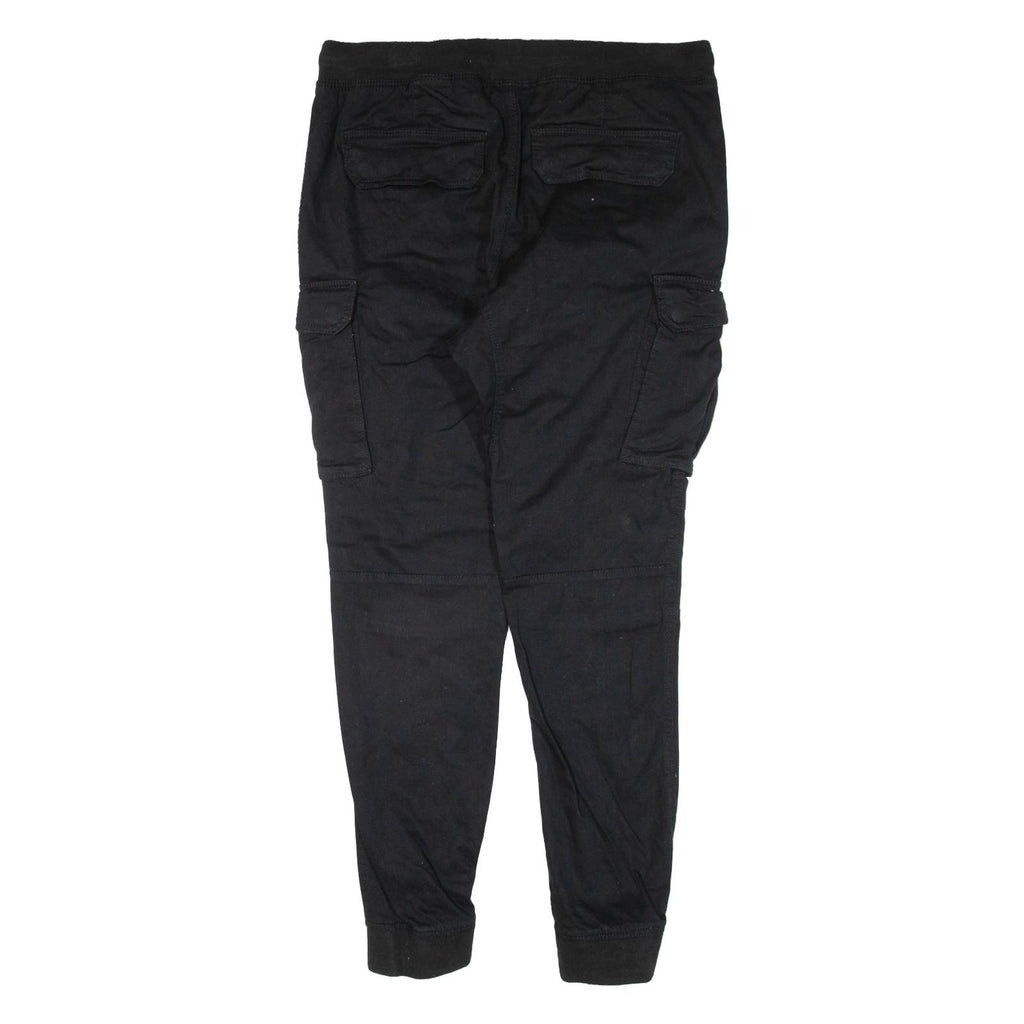 H&M Cargo Womens Trousers Black Slim Skinny W34 L28