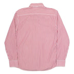 HILFIGER DENIM Mens Shirt Red Pinstripe Long Sleeve L