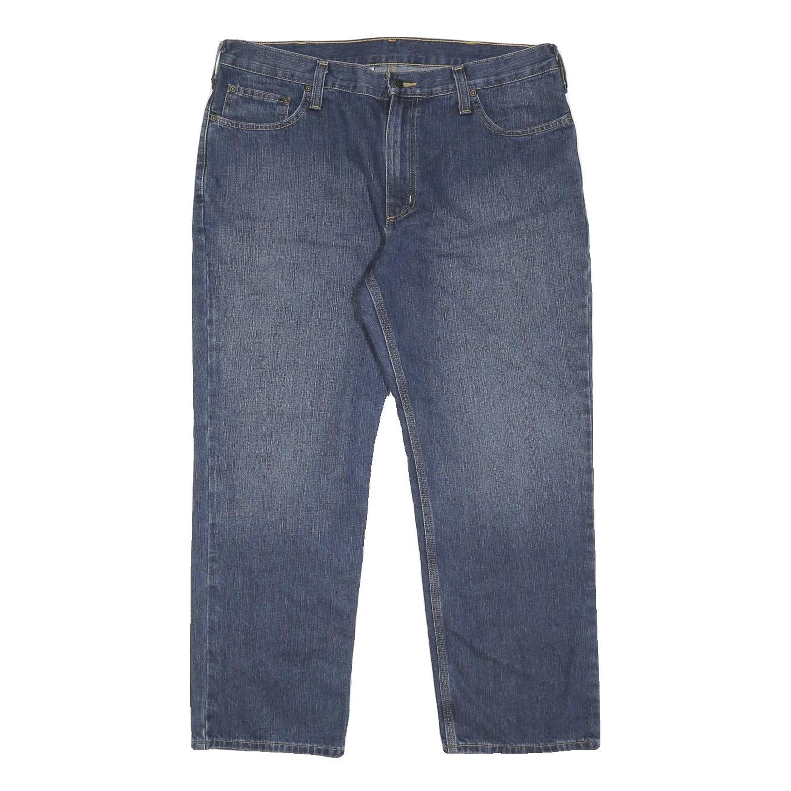 CARHARTT Mens Relaxed Jeans Blue Denim W33 L30 Classic Cotton Blend Zip